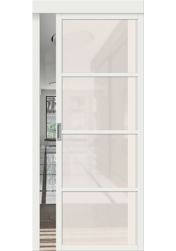 Межкомнатная дверь Твигги-11.3, со стеклом, цвет White Matt