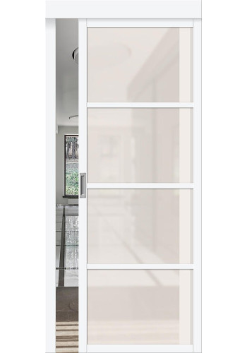 Межкомнатная дверь Твигги-11.3, со стеклом, цвет White Silk